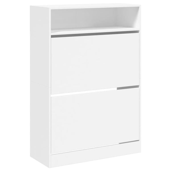 Schuhschrank Weiß mit 2 Klappen 80x116cm