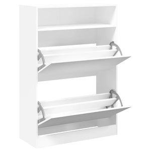 Schuhschrank Weiß mit 2 Klappen 80x116cm