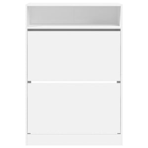 Schuhschrank Weiß mit 2 Klappen 80x116cm