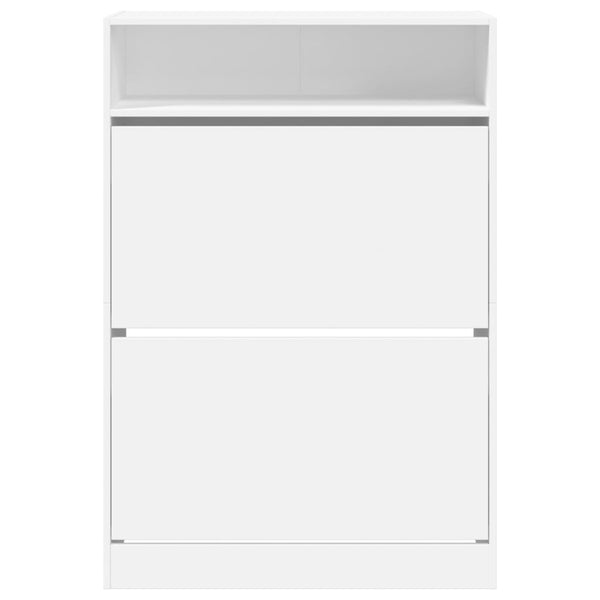 Schuhschrank Weiß mit 2 Klappen 80x116cm