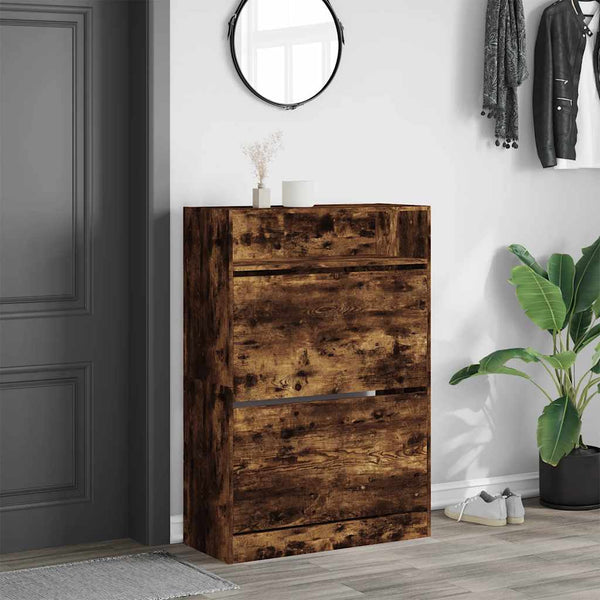 Schuhschrank Räuchereiche mit 2 Klappen