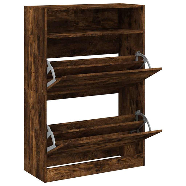 Schuhschrank Räuchereiche mit 2 Klappen