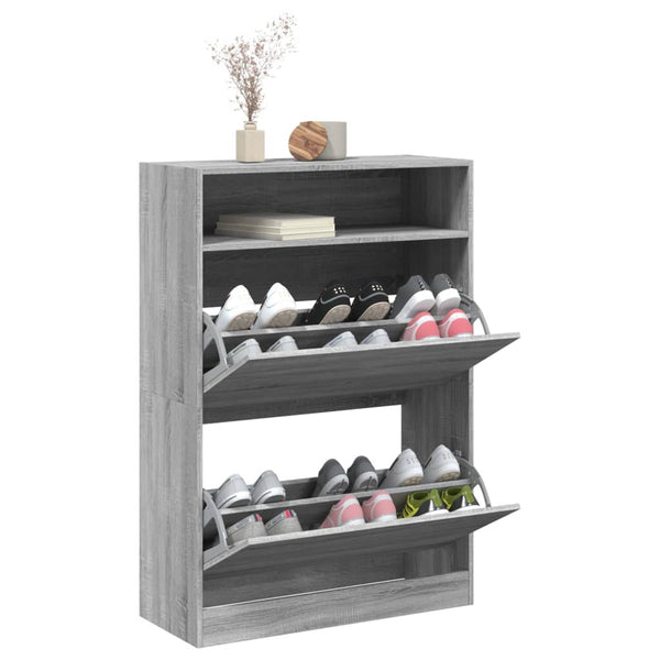Schuhschrank Grau Sonoma 80x34x116 cm