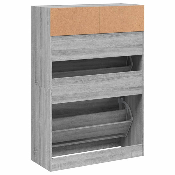 Schuhschrank Grau Sonoma 80x34x116 cm
