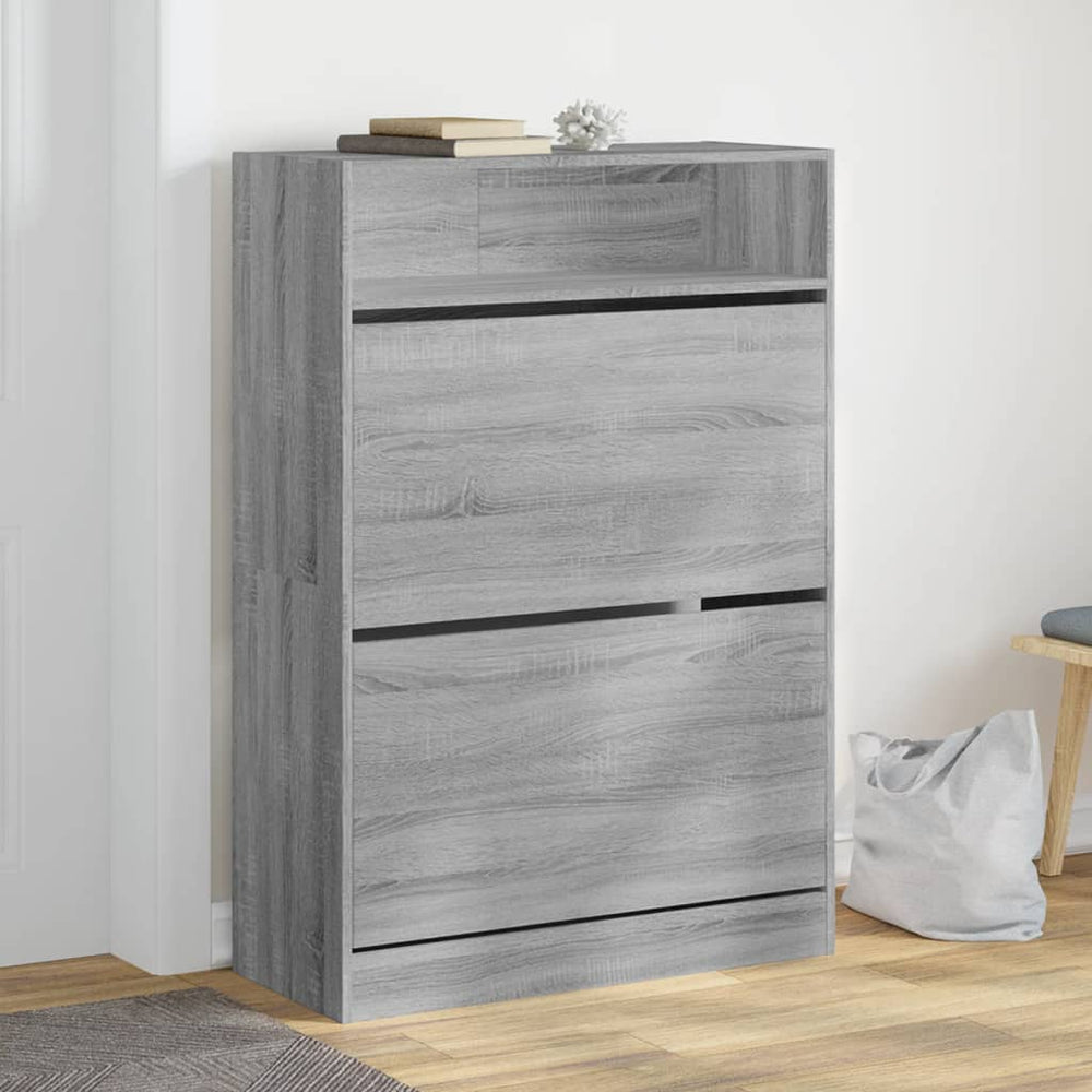 Schuhschrank Grau Sonoma 80x34x116 cm