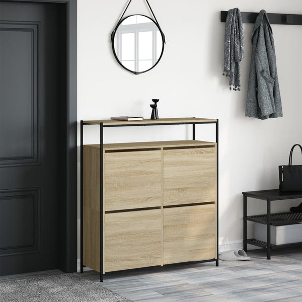 Schuhschrank Sonoma-Eiche mit 4 Klappen