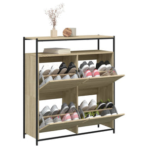 Schuhschrank Sonoma-Eiche mit 4 Klappen