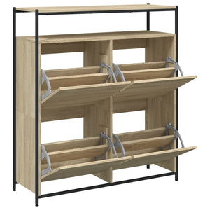 Schuhschrank Sonoma-Eiche mit 4 Klappen