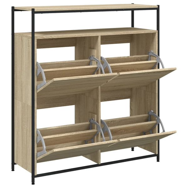 Schuhschrank Sonoma-Eiche mit 4 Klappen