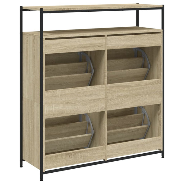 Schuhschrank Sonoma-Eiche mit 4 Klappen