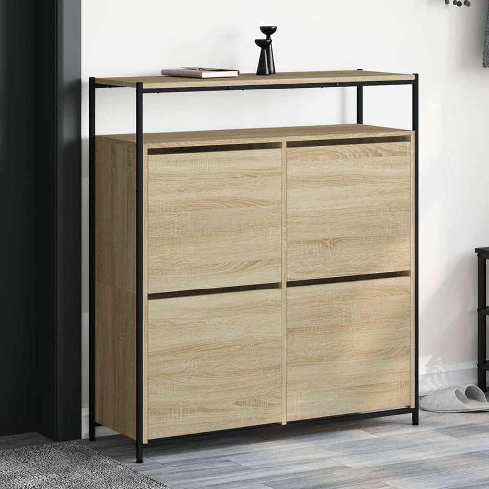 Schuhschrank Sonoma-Eiche mit 4 Klappen
