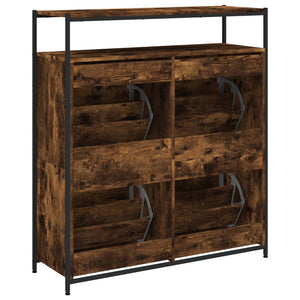 Schuhschrank Räuchereiche mit 4 Klappen