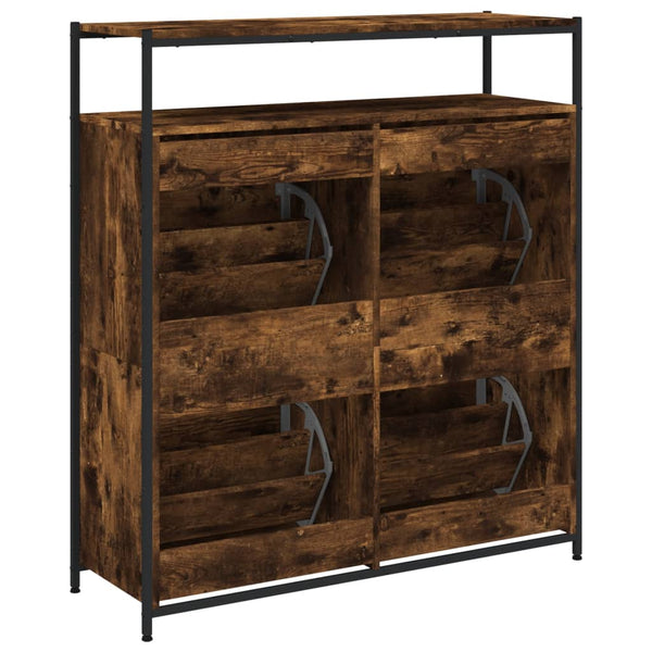 Schuhschrank Räuchereiche mit 4 Klappen