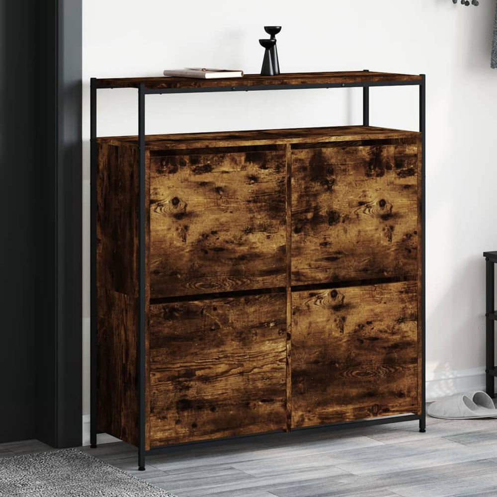 Schuhschrank Räuchereiche mit 4 Klappen