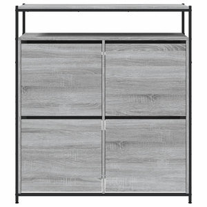 Meuble à chaussures vidaXL avec 4 abattants gris Sonoma 100x34x112 cm