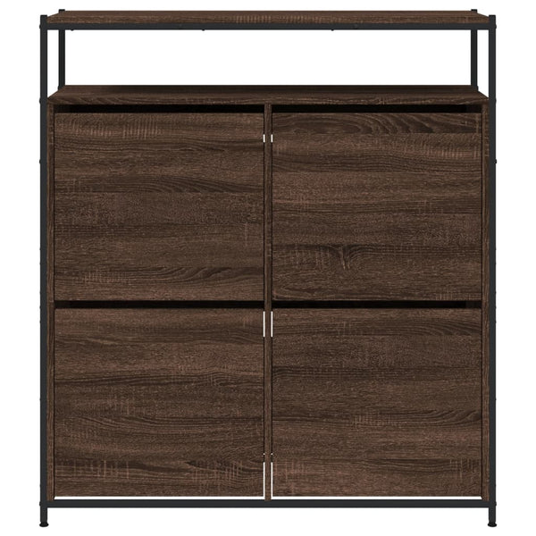Schuhschrank Braun Eiche Optik, 4 Klappen