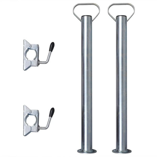 vidaXL Roue jockey 60 mm avec 2 barres de support et 2 colliers de serrage