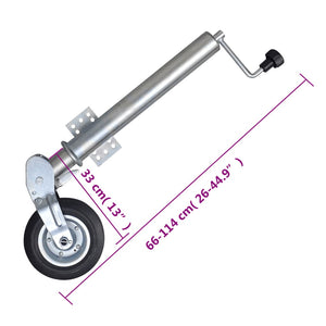 vidaXL Roue jockey 60 mm avec 2 barres de support et 2 colliers de serrage