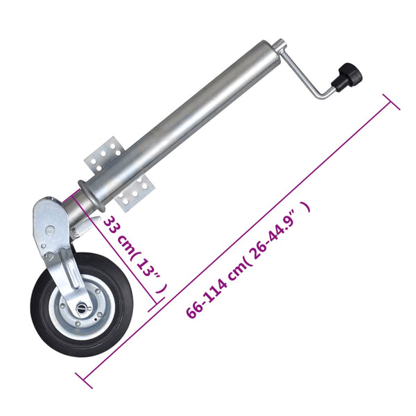 vidaXL Roue jockey 60 mm avec 2 barres de support et 2 colliers de serrage