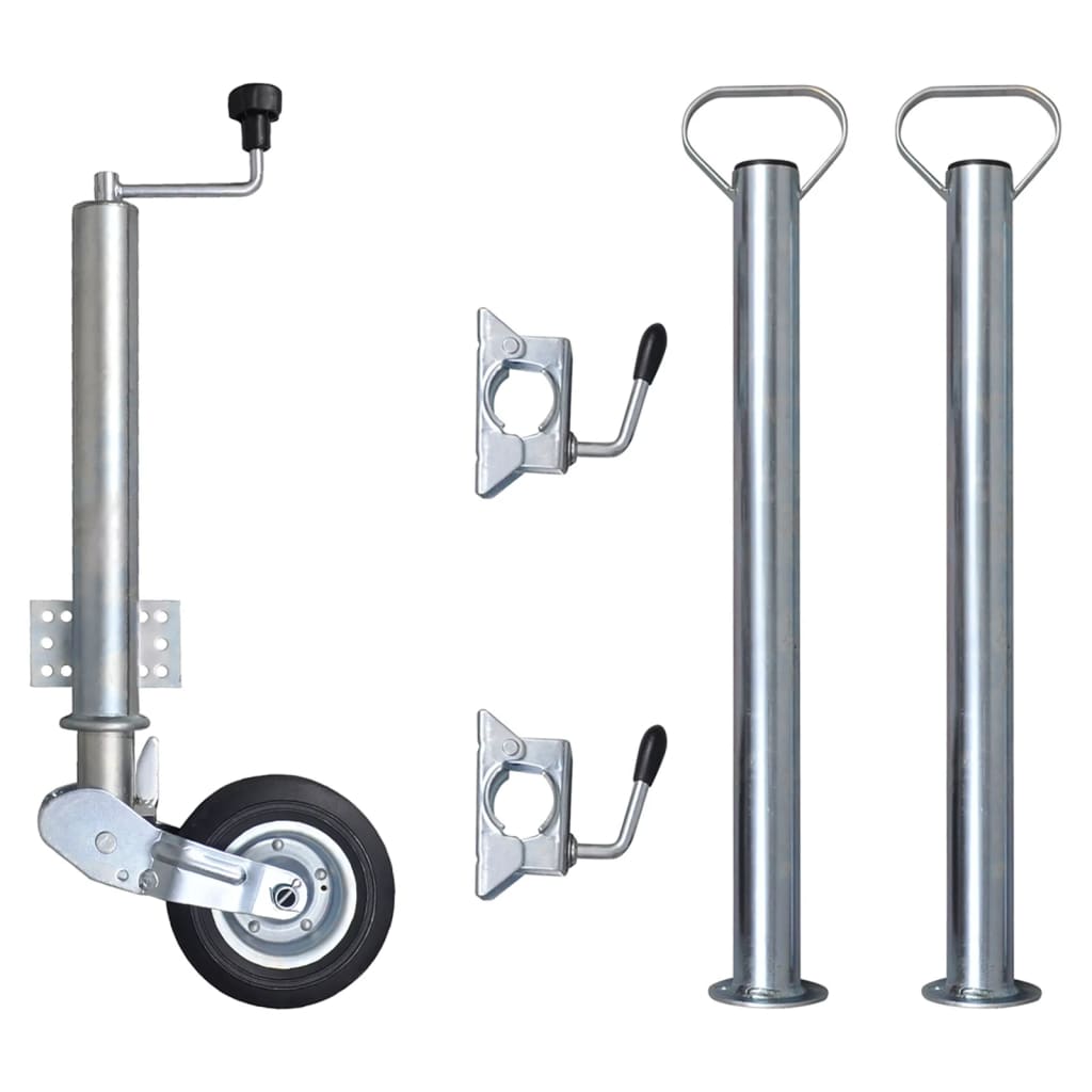 vidaXL Roue jockey 60 mm avec 2 barres de support et 2 colliers de serrage