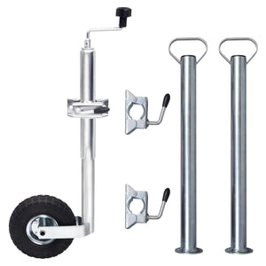 vidaXL Roue jockey 48 mm avec 2 tubes de support et 3 brides de fixation