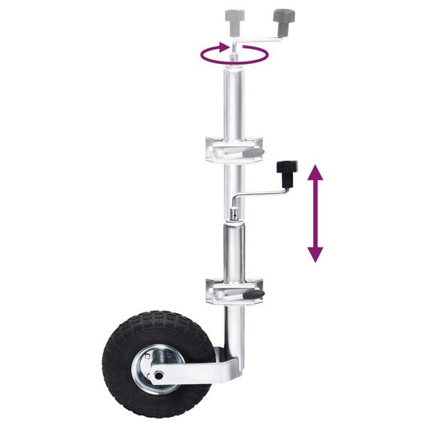 vidaXL Roue jockey 48 mm avec 2 tubes de support et 3 brides de fixation