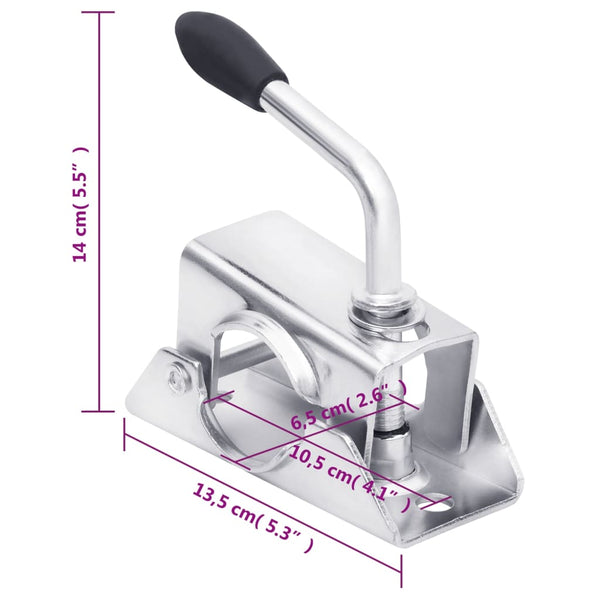 vidaXL Roue jockey 48 mm avec 2 tubes de support et 3 brides de fixation