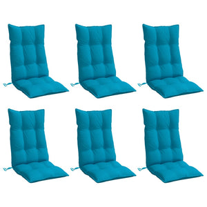 Hellblaue Hochlehner Auflagen, 6er Set
