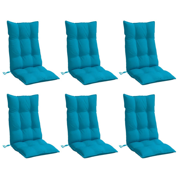 Hellblaue Hochlehner Auflagen, 6er Set