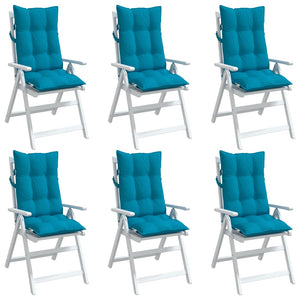 Hellblaue Hochlehner Auflagen, 6er Set