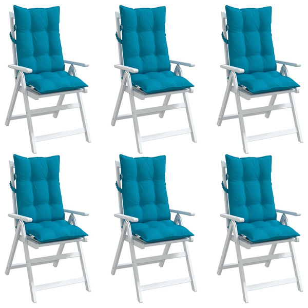 Hellblaue Hochlehner Auflagen, 6er Set