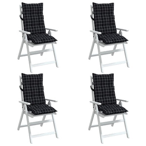 Hochlehner Auflagen 4er Set Schwarz Karomuster