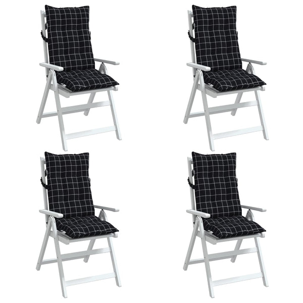 Hochlehner Auflagen 4er Set Schwarz Karomuster
