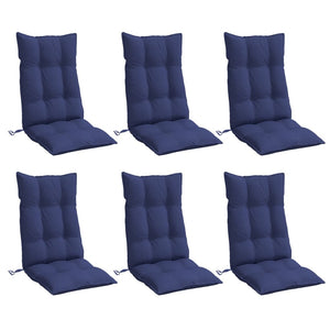 Marineblaue Hochlehner Auflagen, 6er Set
