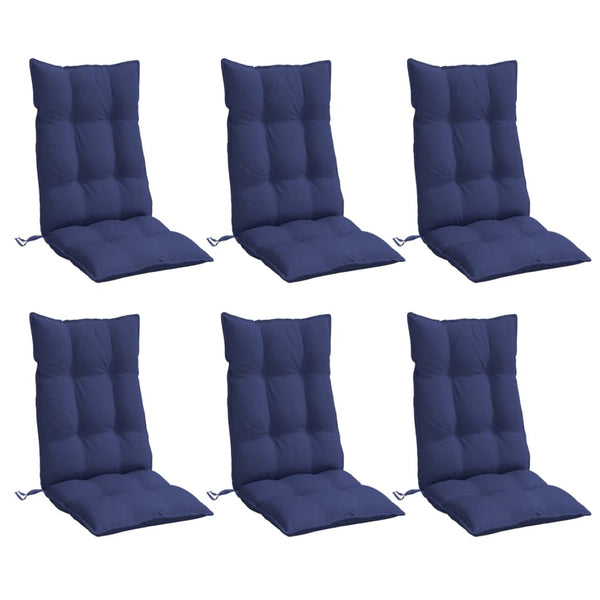Marineblaue Hochlehner Auflagen, 6er Set