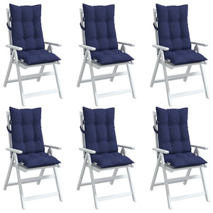 Marineblaue Hochlehner Auflagen, 6er Set