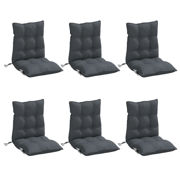 6er-Pack Niedriglehner Auflagen Anthrazit