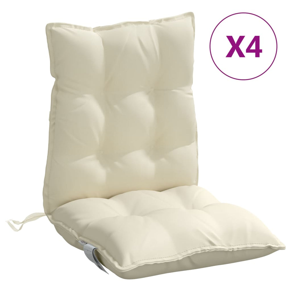 Niedriglehner Auflagen Creme Oxford-Gewebe 4er-Set