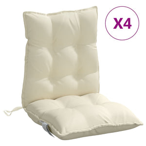 Niedriglehner Auflagen Creme Oxford-Gewebe 4er-Set