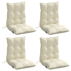 Niedriglehner Auflagen Creme Oxford-Gewebe 4er-Set