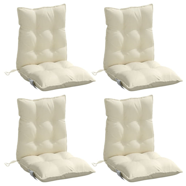 Niedriglehner Auflagen Creme Oxford-Gewebe 4er-Set