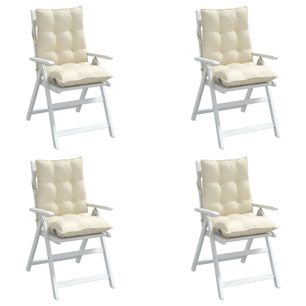 Niedriglehner Auflagen Creme Oxford-Gewebe 4er-Set