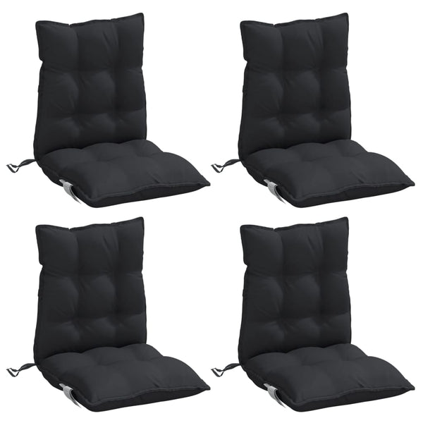 Niedriglehner Auflagen 4er-Set Schwarz Oxford