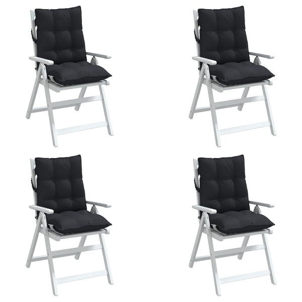 Niedriglehner Auflagen 4er-Set Schwarz Oxford