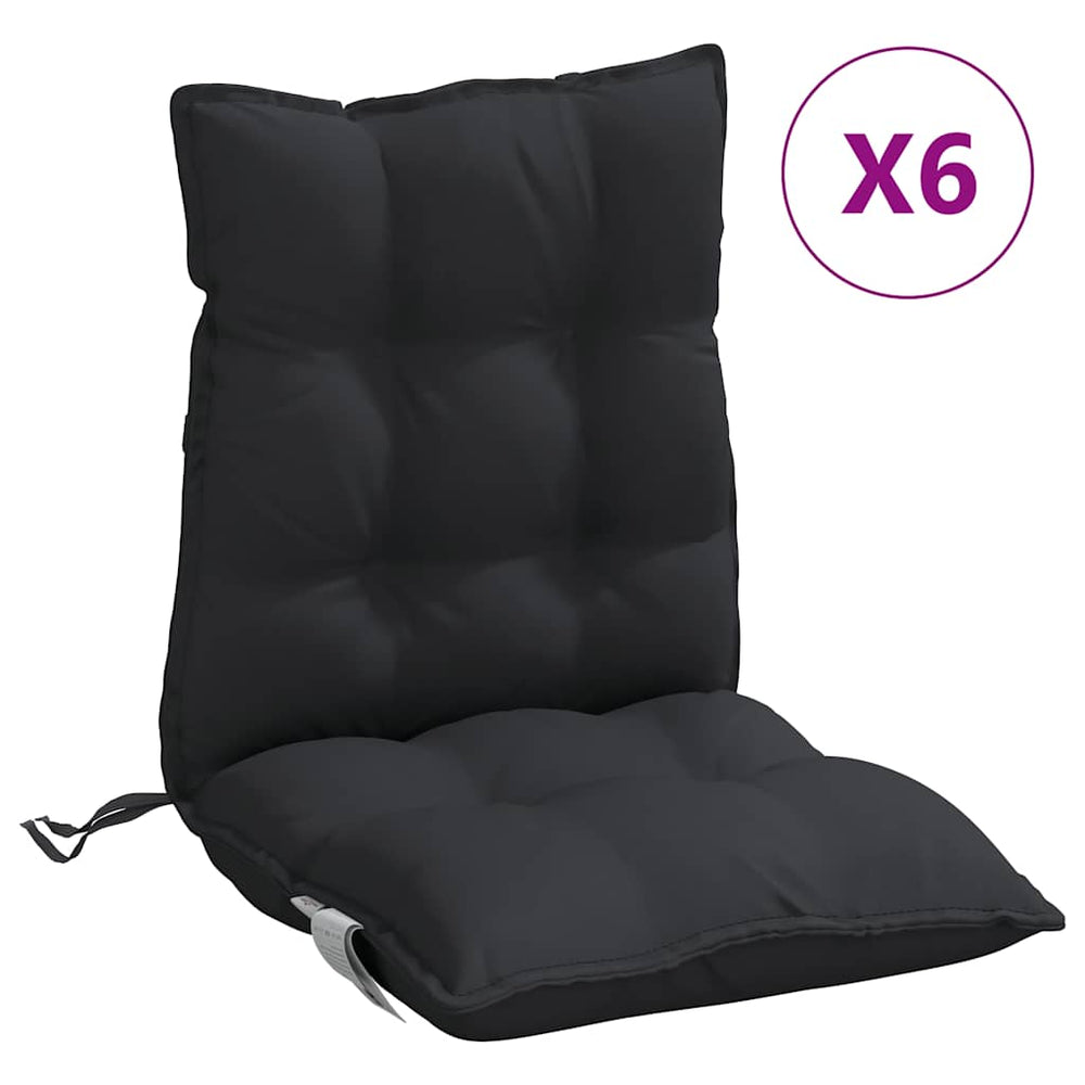 Niedriglehner Auflagen 6er Set Schwarz