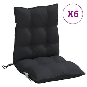 Niedriglehner Auflagen 6er Set Schwarz