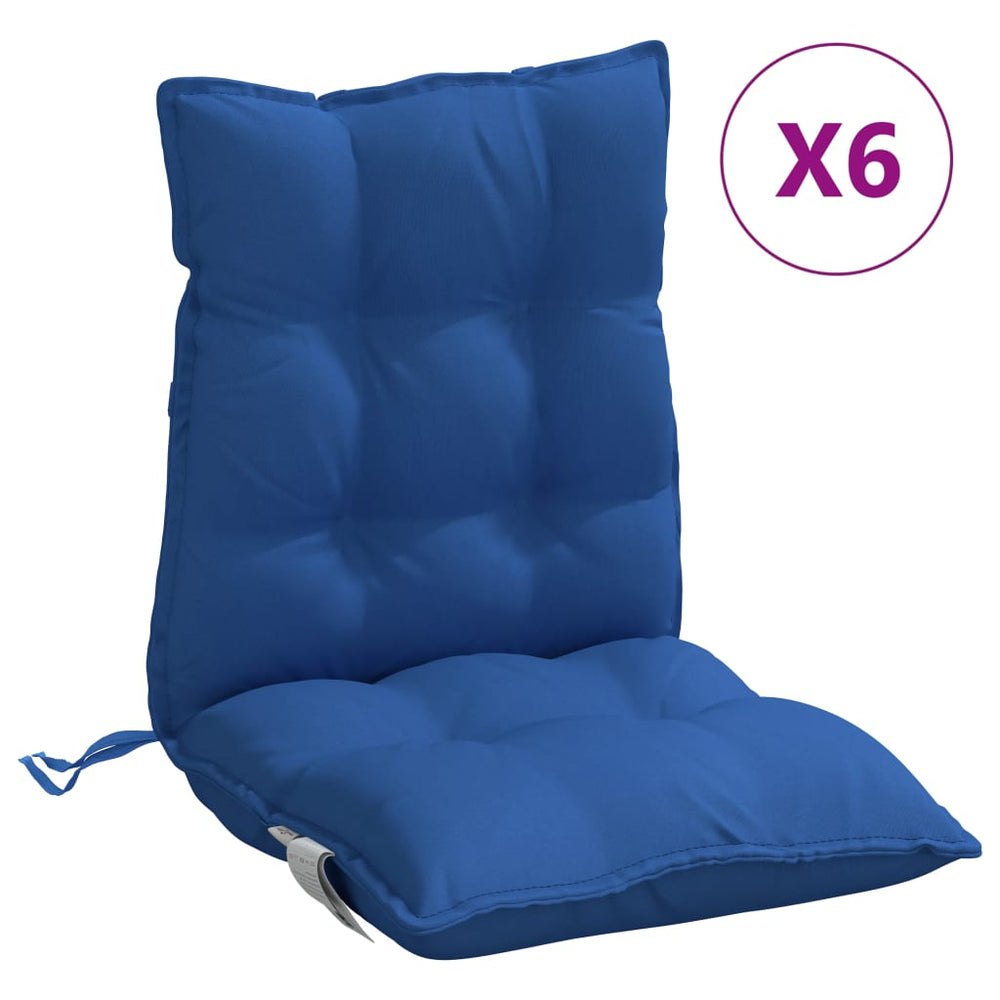 6er-Set Niedriglehner Auflagen Königsblau