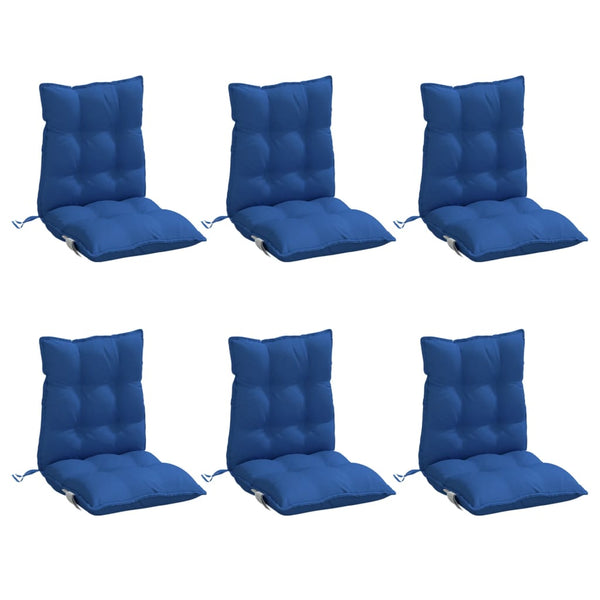 6er-Set Niedriglehner Auflagen Königsblau
