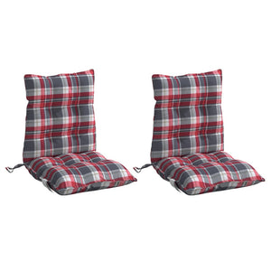 Niedriglehner Auflagen 2er Set Rot Kariert
