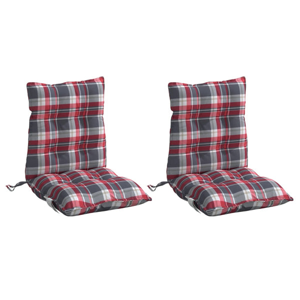 Niedriglehner Auflagen 2er Set Rot Kariert